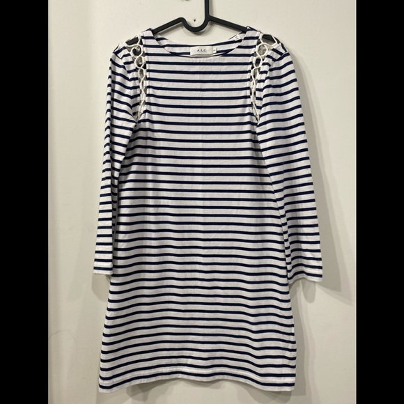 A.L.C Navy/ White Cotton Dress size XS - Picture 3 of 10